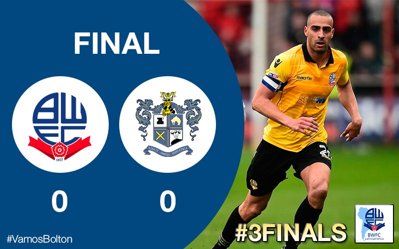 BWFC_Latam's tweet image. No hubo goles en el derby. Quedan dos partidos para el final de la Liga #BWFC #VamosBolton #3FINALS