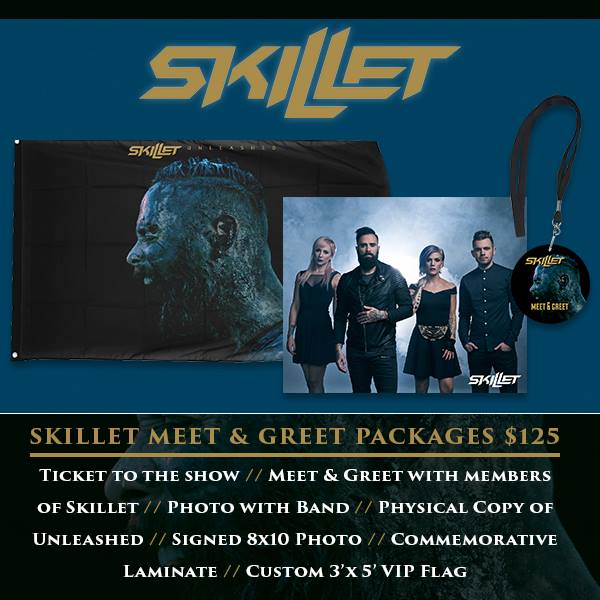 skilletmusic's tweet photo. AVAILABLE NOW: VIP presale packages for the last 3 shows of the #UnleashedTour! Login/sign up at https://t.co/llXRHyp02R to get yours now! https://t.co/7YEv2wTEy1