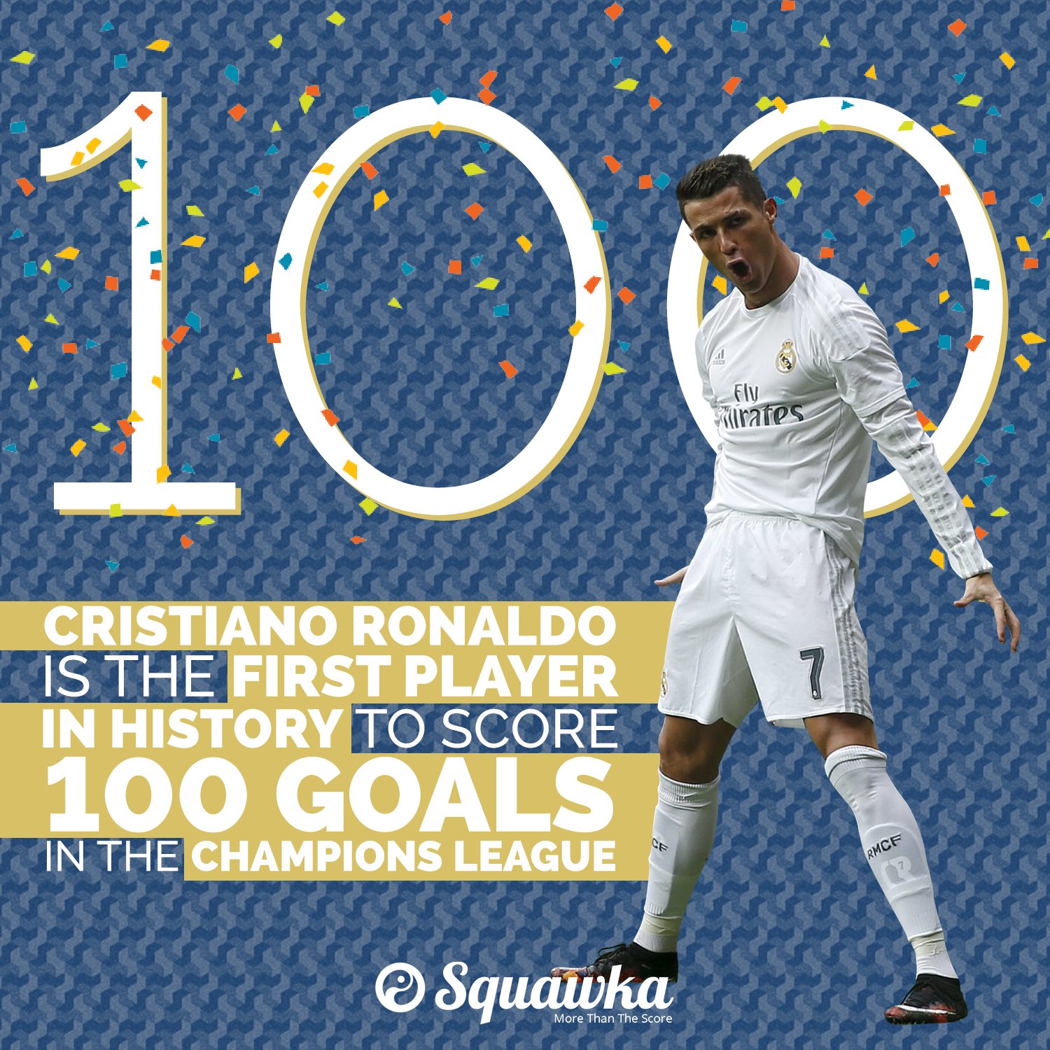 Squawka on X: "MILESTONE: Cristiano Ronaldo is the first player in history  to score 100 goals in the Champions League. Legend of the game. 🙌  https://t.co/P89MEXwP16" / X