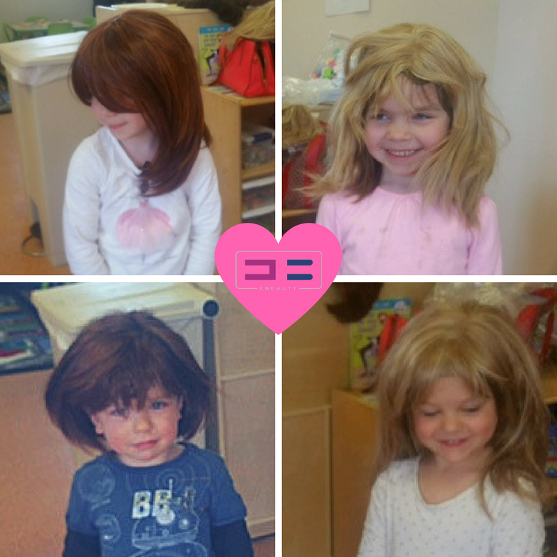 EBeauty_Com's tweet photo. Preschoolers trying on EBeauty #wigs on #careerday makes for super fun pics! They loved hearing about our #WigExchangeProgram! #kidslovewigs https://t.co/zsN1TouINr