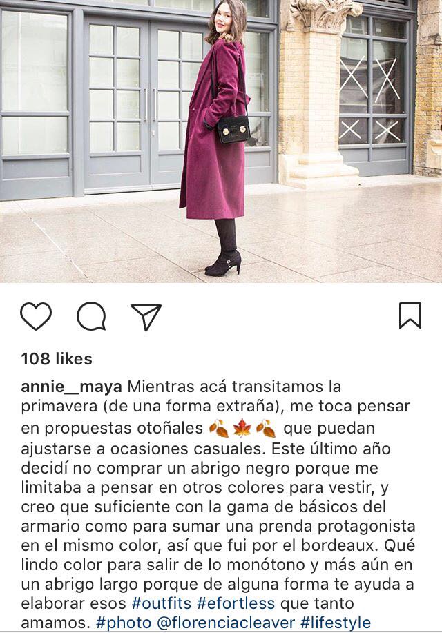 Entre tanta bloggera trivial, ella tiene algo para decir de la moda aunque a veces a sus looks les falte chispa. Despéinese un poco, Annie!