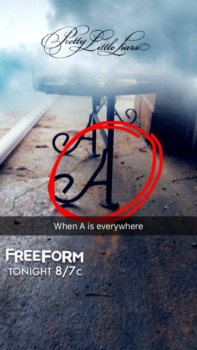 ET24shamrock's tweet photo. When A is everywhere @PLLTVSeries @imarleneking @pllendgame https://t.co/B1NJSn4thj