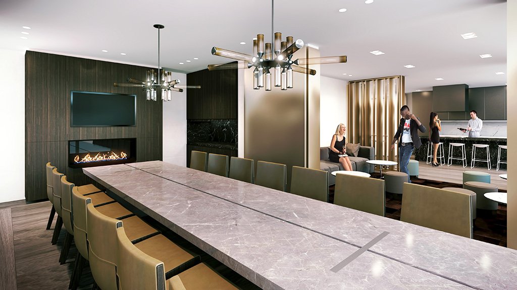 Enjoy ample seating with beautiful fireplace, a 14 person long table and much more for you and your friends to enjoy. #friends #space