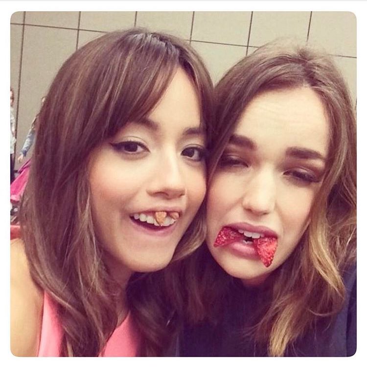  Elizabeth wishing a happy birthday to Chloe Bennet. 