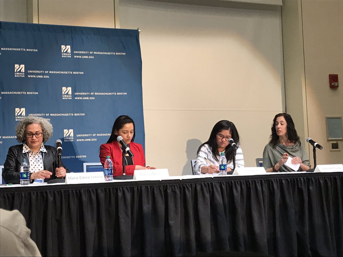CWPPP_UMB's tweet photo. A panel discussion w/ Maria Elena Letona, Patricia Montes, Lisette Le and Deborah Frieze is now starting! #cwppp @McCormackGrad @CWPPP_UMB https://t.co/mGdKxxpQeG
