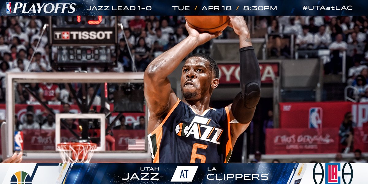 🏀: #UTAatLAC 📺: @ROOTSPORTS_RM & @ESPNNBA  📻: @1280sports 📱: Jazz App ⏰: 8:30pm MT 📍: @STAPLESCenter https://t.co/a1c3JgL6M6