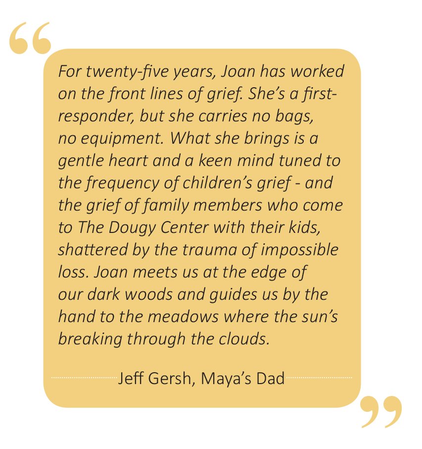 thedougycenter's tweet photo. Please consider a gift in honor of Joan Schweizer Hoff's 25 years @thedougycenter! https://t.co/L0zHHYjSGn #griefsupport #helpgrievingkids https://t.co/KHOcsCisBw