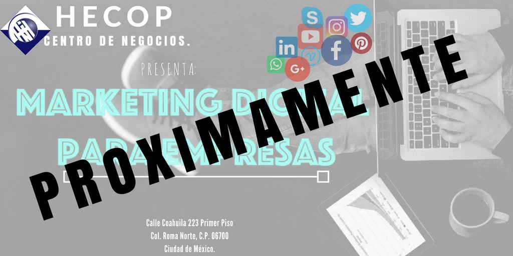 HecoSpace's tweet photo. Por motivos d fuerza mayor, ajenos a @HECOP_CN la charla MARKETING DIGITAL PARA EMPRESAS (20 de Abril) se POSPONE HASTA NUEVO AVISO GRACIAS. https://t.co/1aE0E0uPur