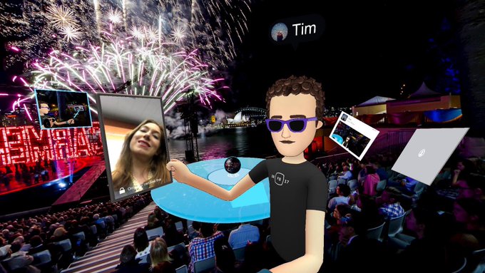 Here's "me" (or a hastily created Justin Timberlake clone) taking a VR selfie in FB Spaces while chatting<a href="/tag/nifsv"class="tags"><span>#nifsv</span></a>