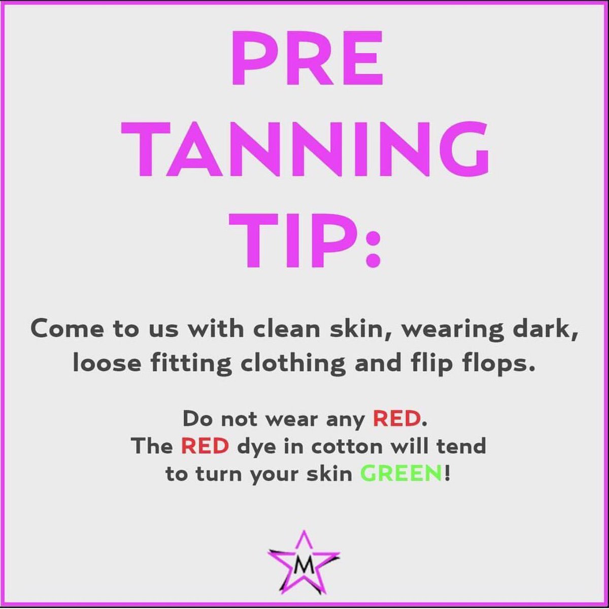 Skin preparation leading up to your competition tan is important! ➡️ Complete tanning tip guide on our website: megastartan.com.