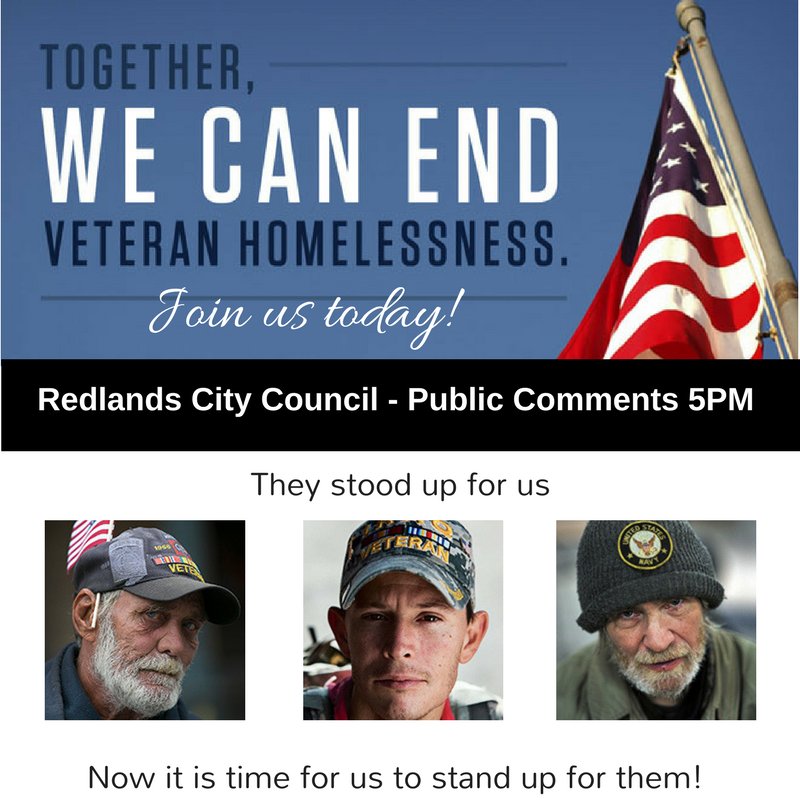 SupervisorRamos's tweet photo. Show your support for our #veterans and the Liberty Lane housing project at the #Redlands City Council meeting at 5pm! https://t.co/ZIqHmEJfGf