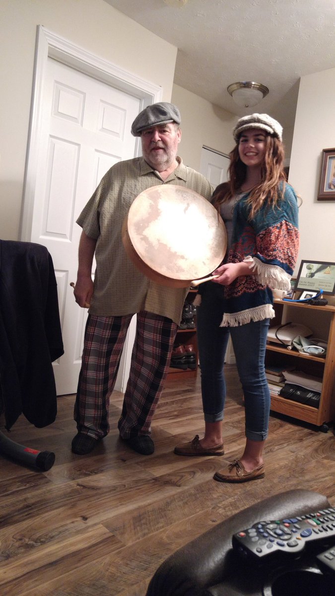 She is doing a project about Alan Doyle and needed some props from her poppy. <a href="/alanthomasdoyle/">Alan Doyle</a>. Can't wait to see the finished project❤