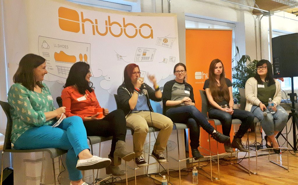 DaniMcSmith's tweet image. Hearing from A+ women in #tech on how they got here &amp;amp; why they love what they do (spoiler alert: @hubba is a big reason)🔥🔥 #HubbaLTN