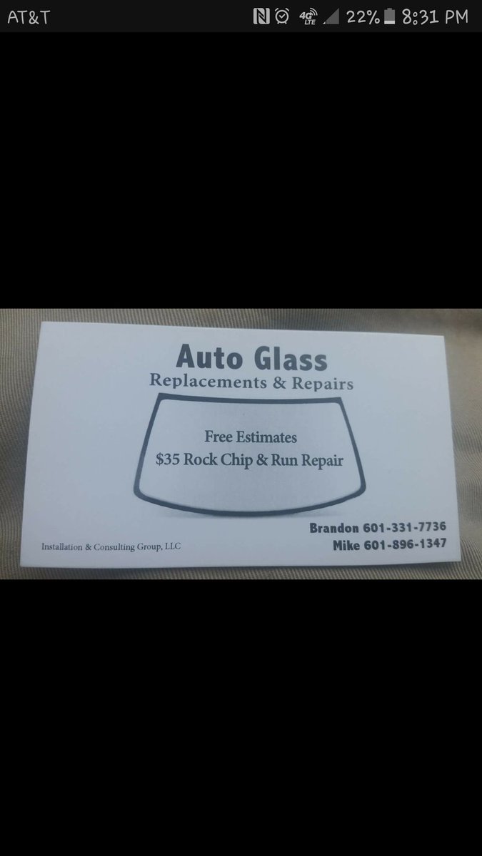 BrandonBuFord91's tweet photo. Brandons AutoGlass 601-331-7736 if you have a Break give me a call 35$ RockChips https://t.co/XqEmI1GqIT