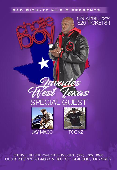IamThaBadGuy's tweet image. #BBMG #3KINGZ #BeaverEnt
presents 
#ChalieBoy Live 
#SteppersClub Abilene, Tx #Saturday
#ToonzNJayMacc #Infantry325