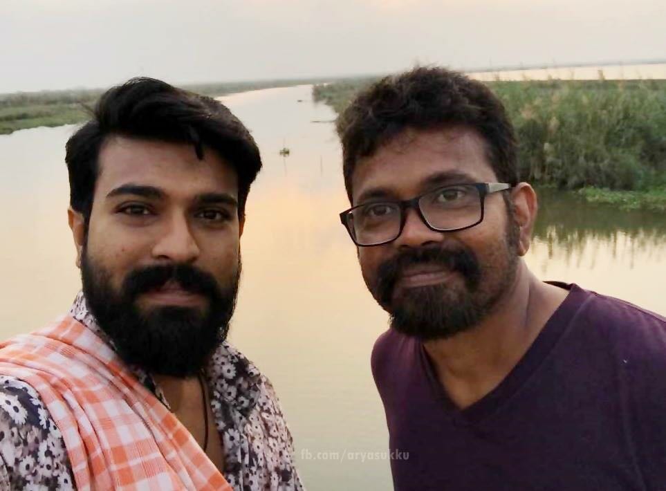 AlwayzRamCharan's tweet photo. Mega Power Star #RamCharan and #RC11 Director Sukumar selfie from Shooting Sets! https://t.co/dpnmztAg5Q