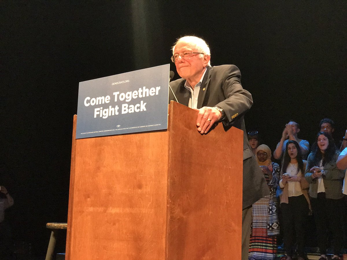 KyDems's tweet photo. .@BernieSanders takes the stage! Rally with us online: https://t.co/PN5dlNHgps #ComeTogetherFightBack https://t.co/D5vQ8eo1Q1