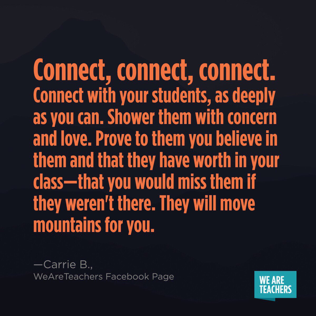 WeAreTeachers's tweet image. Connecting is everything.