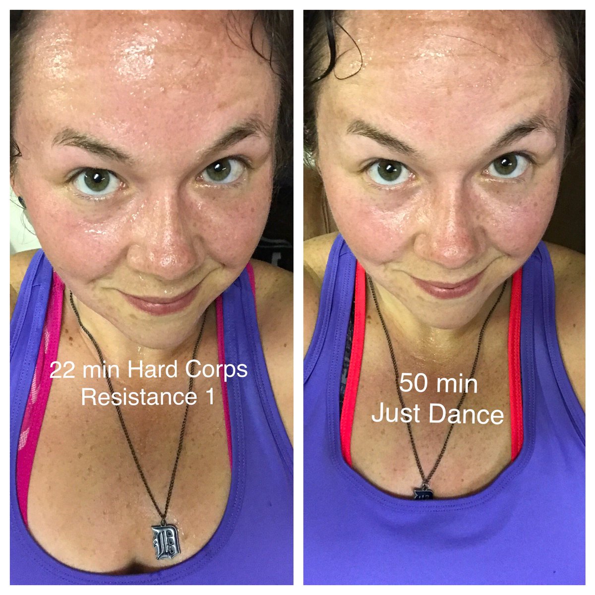 callmeSallyG's tweet photo. Two days in a row of #doubleworkouts #22MinHardCorps #Cardio1 #Resistance1 #Zumba #JustDance #sweatyselfie or it didn't happen! ๐ #fitgirl https://t.co/7xYkf3DQ0n