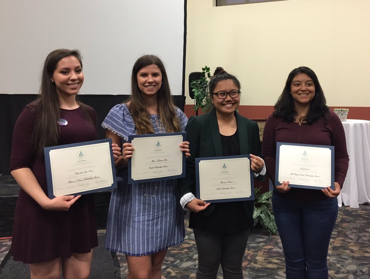 Celebrating #financialeducation scholarship winners. Four bright young woman on their way to #success.