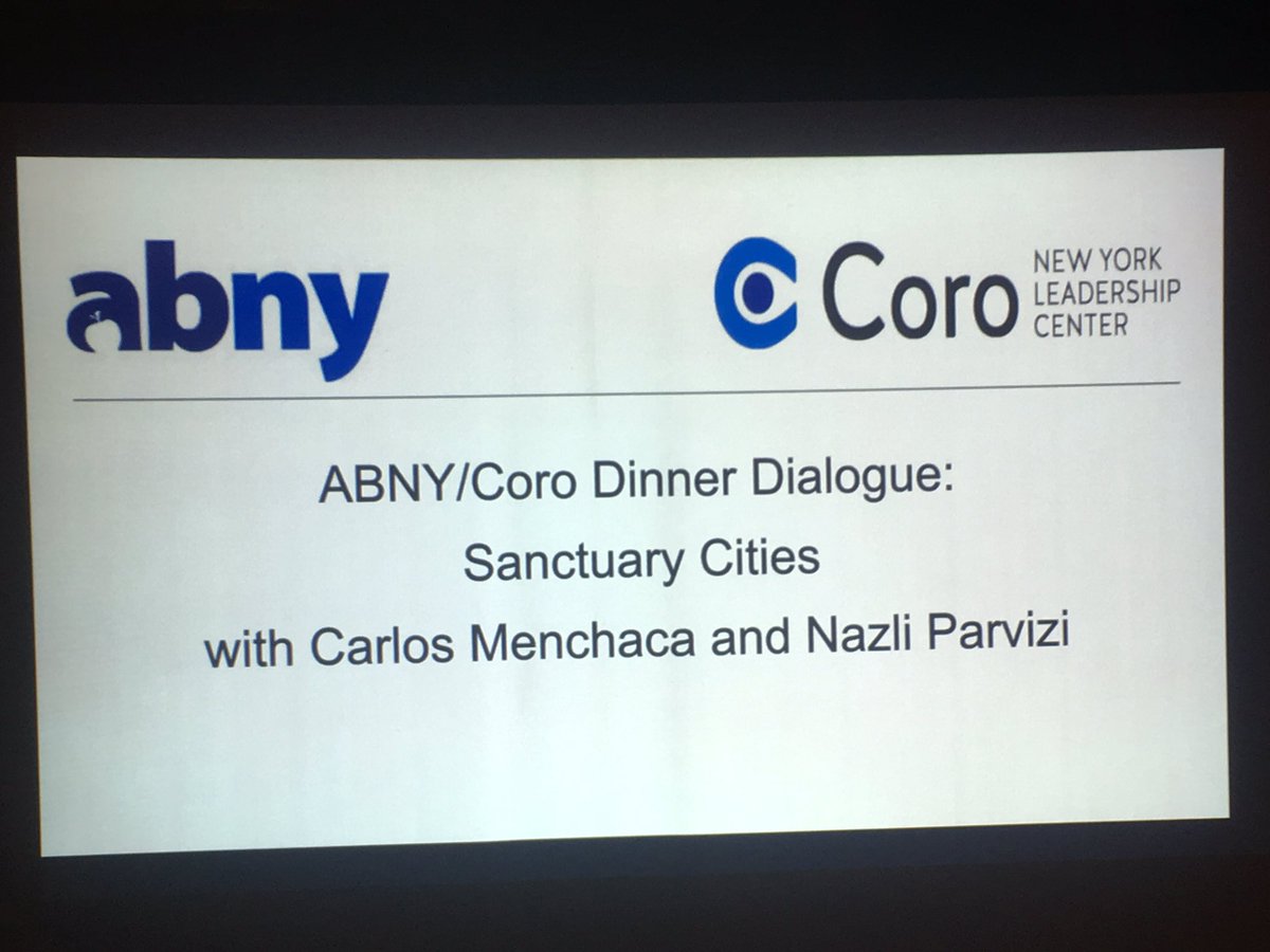 SperrazzaC's tweet photo. A great evening w. @ABetterNY, @CoroNewYork, @cmenchaca, & Nazli Parvizi discussing Sanctuary Cities #DinnerDialogue https://t.co/9odknY5MYx