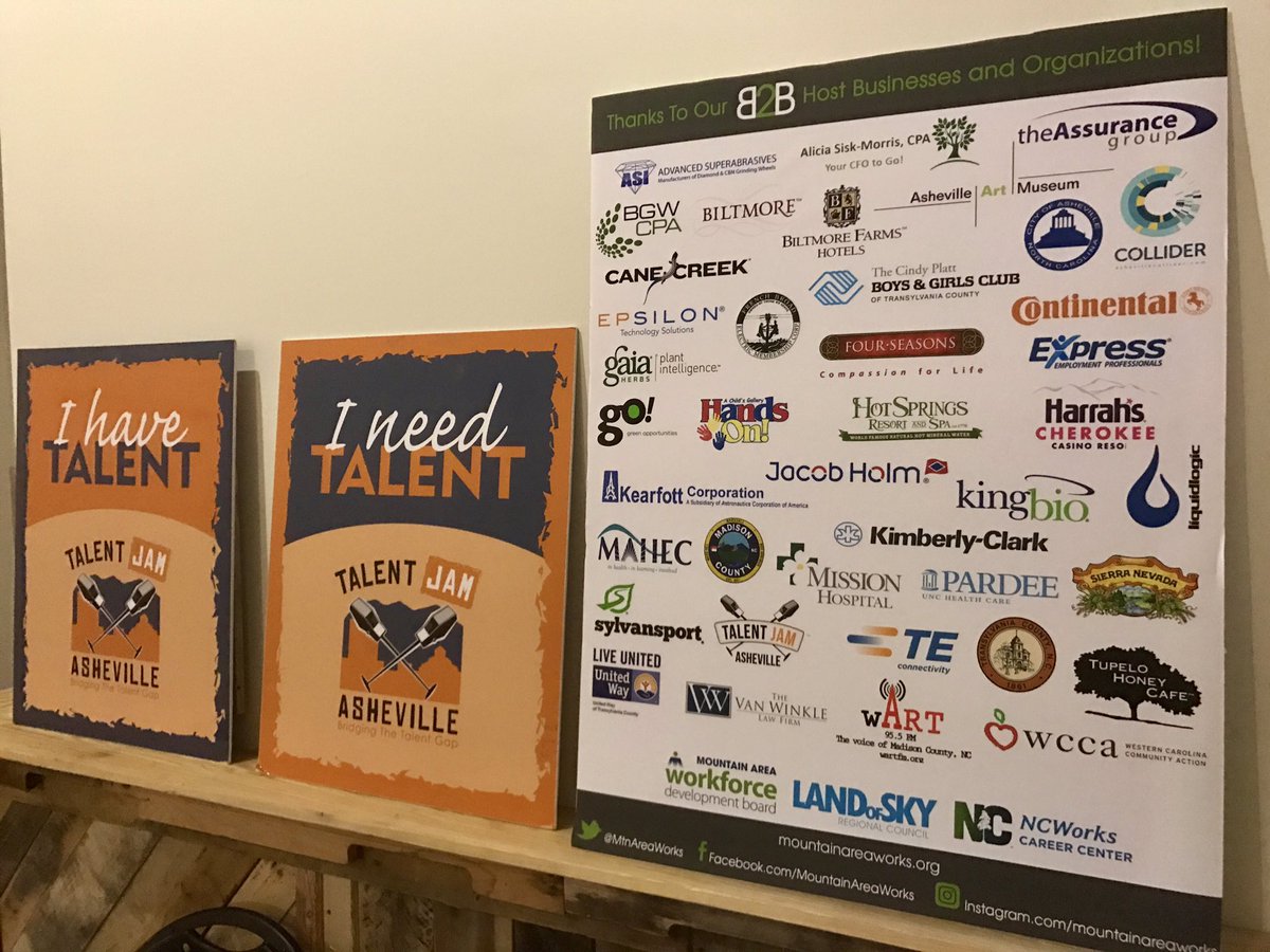 Thx 2 all 4 making B2B <a href="/TheTalentJam/">Talent Jam</a> awesome! <a href="/UncAvl/">UncAvl</a> <a href="/WCU/">Western Carolina University</a> <a href="/appstate/">Appalachian State</a> <a href="/MarsHillU/">Mars Hill University</a> <a href="/montreatcollege/">Montreat College</a> <a href="/WWCasheville/">Warren Wilson College</a> <a href="/BrevardCollege/">Brevard College</a> <a href="/lenoirrhyne/">Lenoir-Rhyne University</a>