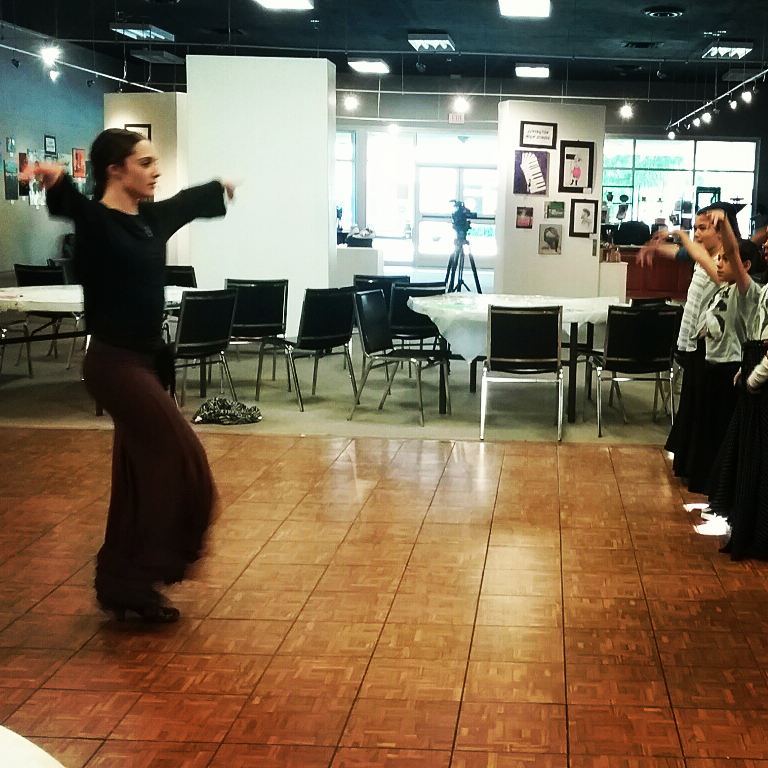 Emiarteflamenco instructing flamenco classes at the Center for the Arts in Hobbs, NM