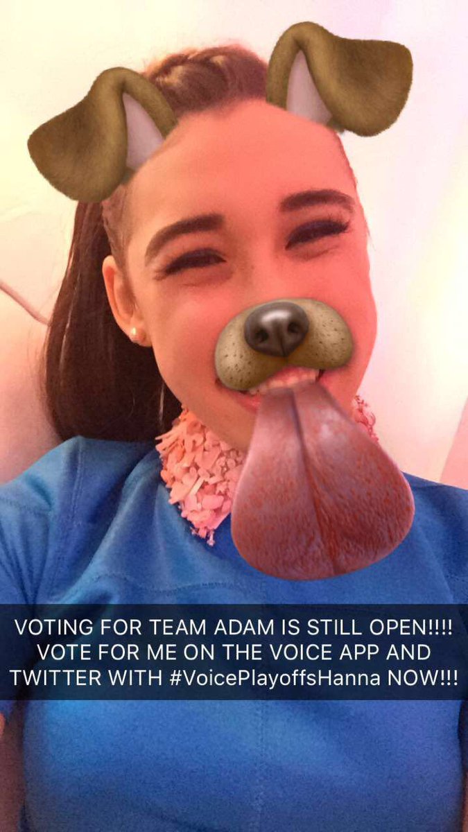 hannaeyremusic's tweet photo. Voting's still open!!! #TeamAdam #voiceplayoffshanna https://t.co/Cxt833BF2Z