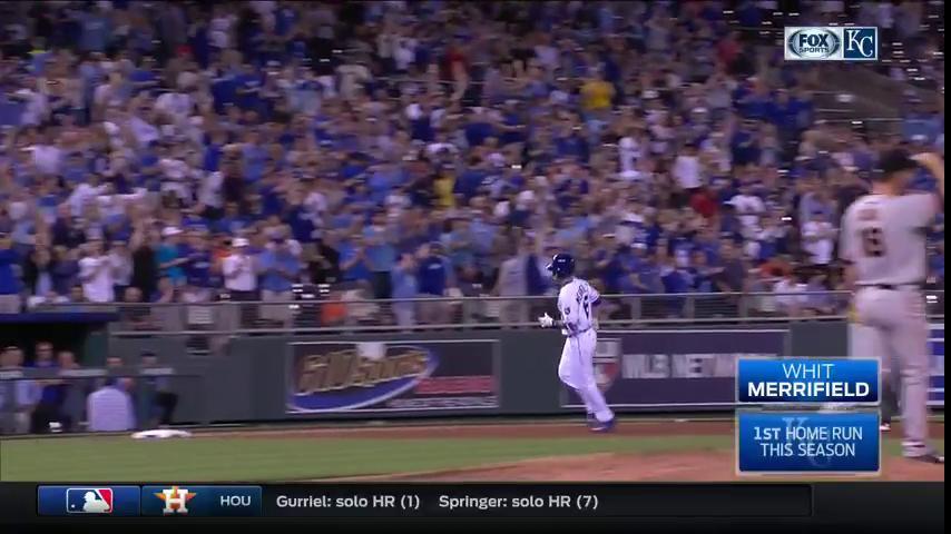 FanDuelSN_KC's tweet image. Whit Merrifield is back, baby! A solo shot to give the Royals a 1-0 lead. #RaisedRoyal