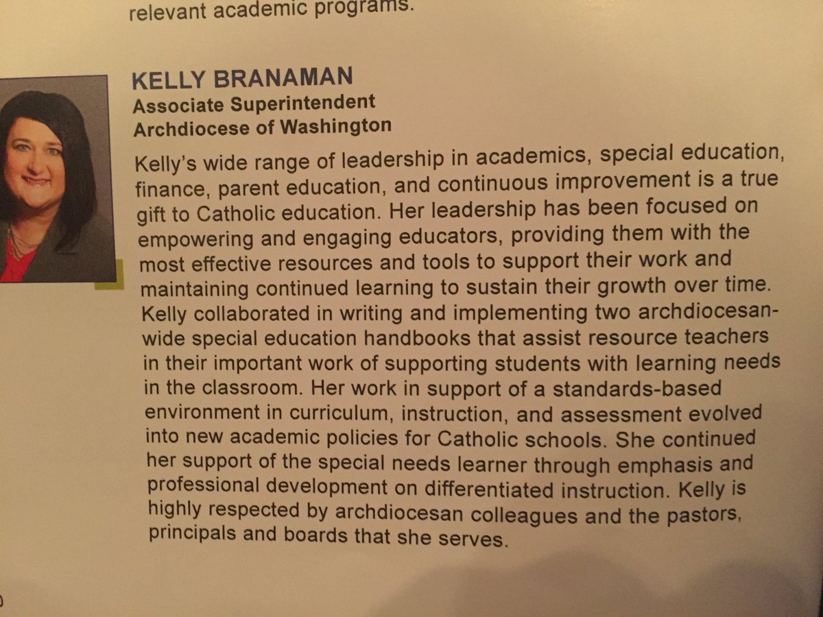 WashArchdiocese's tweet photo. Congratulations to @KellyBranaman on receiving the @NCEATALK Lead. Learn. Proclaim. Award! #NCEA17 #ADWteach #CatholicSchoolsWork https://t.co/4cCvx82Xc3