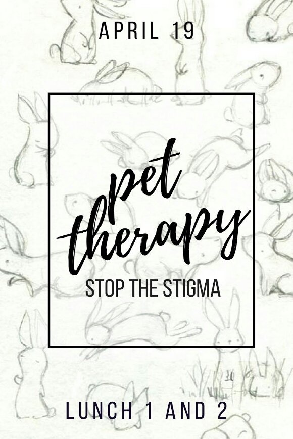 BCNHSSTST's tweet photo. do you want to pet cute lil animals to relieve stress? come visit our pet therapy booth in front of the auditorium tomorrow during lunch! 🐰💫 https://t.co/l2IEICsEzA