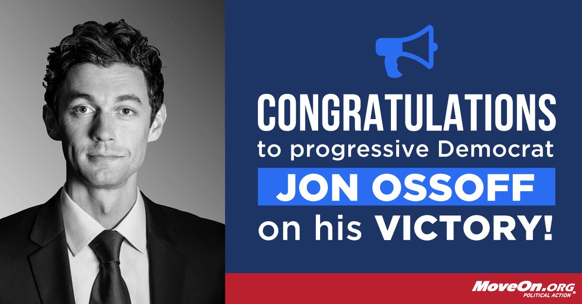Congrats to @ossoff for impressive 1st place in GA-06. Sign of #Resistance strength & Trumpcare backlash. Our take: bit.ly/2oJZzNK