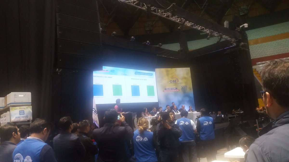 MarcelaParedesE's tweet photo. Resultados nacionales: 
Guillermo Lasso pasa de 48,85% a 48,84%. Lenin Moreno pasa de 51,15% a 51,16% https://t.co/JlMBeLFzal
