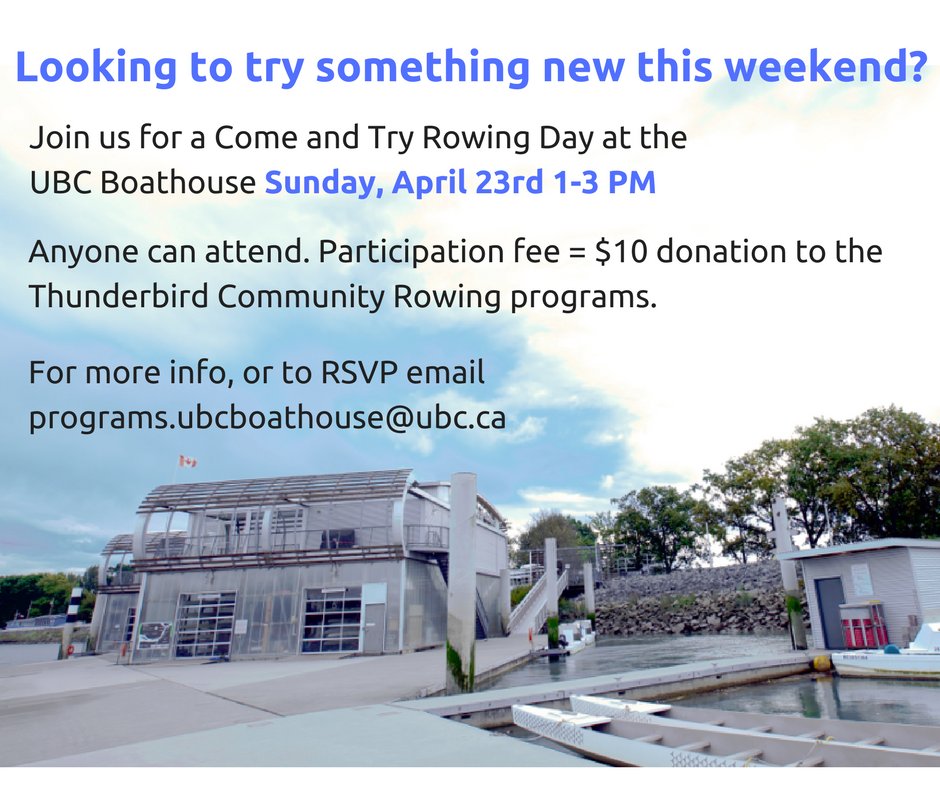 Thunder Rowing Crew (@trcrowing) on Twitter photo Come try rowing with us this Sunday, April 23rd 1-3 PM. Share with your friends, family, neighbors etc! <a href="/Richmond_BC/">City of Richmond BC</a> <a href="/RichmondOval/">Richmond Olympic Oval</a> Come try rowing with us this Sunday, April 23rd 1-3 PM. Share with your friends, family, neighbors etc! <a href="/Richmond_BC/">City of Richmond BC</a> <a href="/RichmondOval/">Richmond Olympic Oval</a>