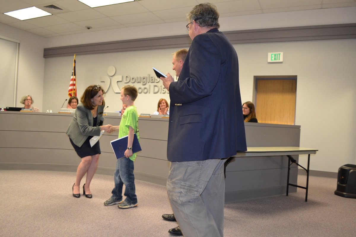 dcsdk12's tweet photo. The Board recognized T.J. Berry of @pce_dcsd1 tonight. @Highlights chose him as one of the magazine's Gallant Kids for his volunteer work. https://t.co/1vFXJHXLDZ