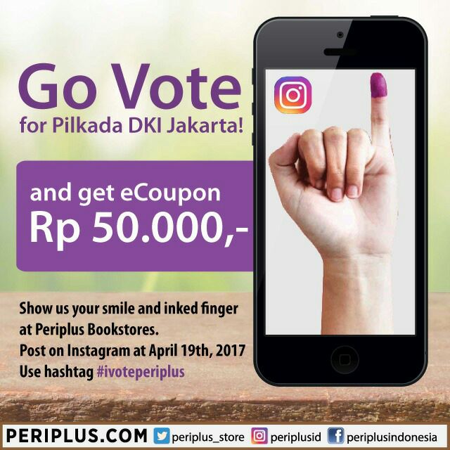 semangkasegar's tweet image. Show your finger and smile at Periplus! #DiskonPilkada