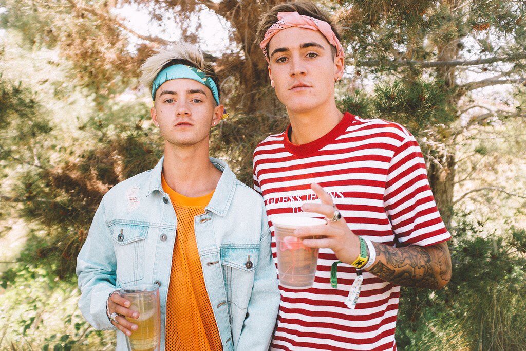 Wearing bandanas together 👬💕