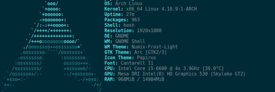 in53kt0's tweet image. No me había fijado que screenfetch muestra ahora la temperatura del microprocesador

 #Linux #Screenfetch