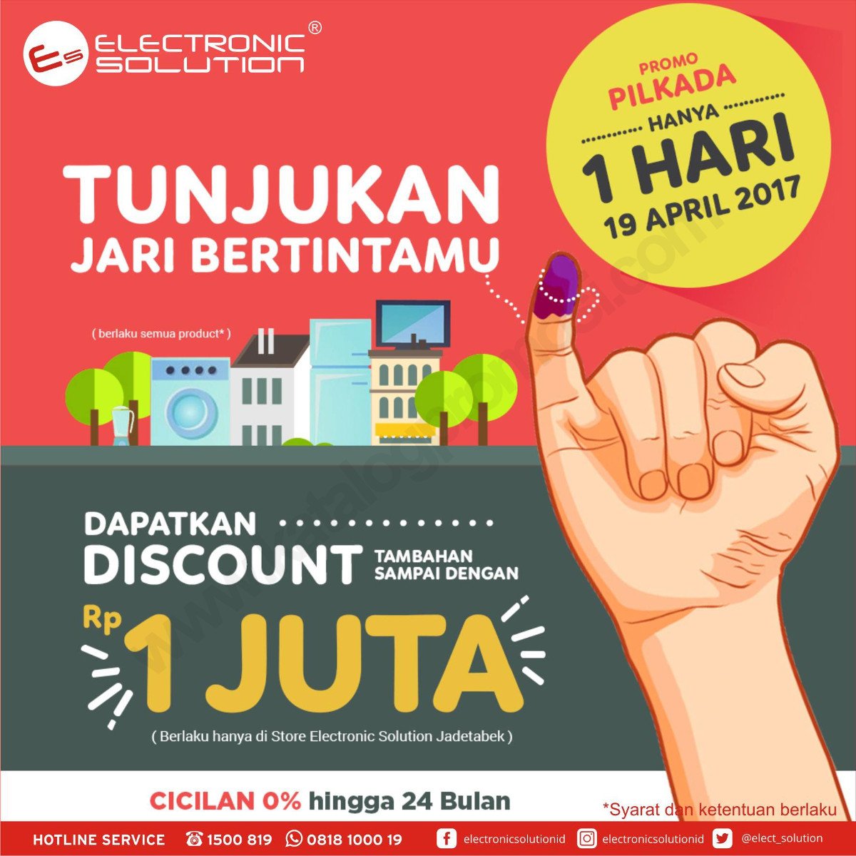 semangkasegar's tweet image. Jangan lupa beli kulkas juga di Electronic Solution. Diskon sejuta. #DiskonPilkada
