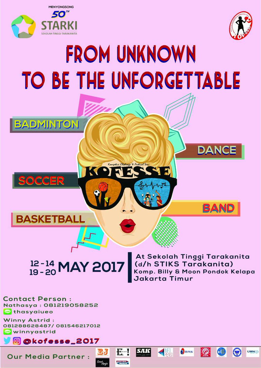 We are waiting you to be a part of the biggest competition in Sekolah Tinggi Tarakanita! #KOFESSE2017 #SekolahTinggiTarakanita