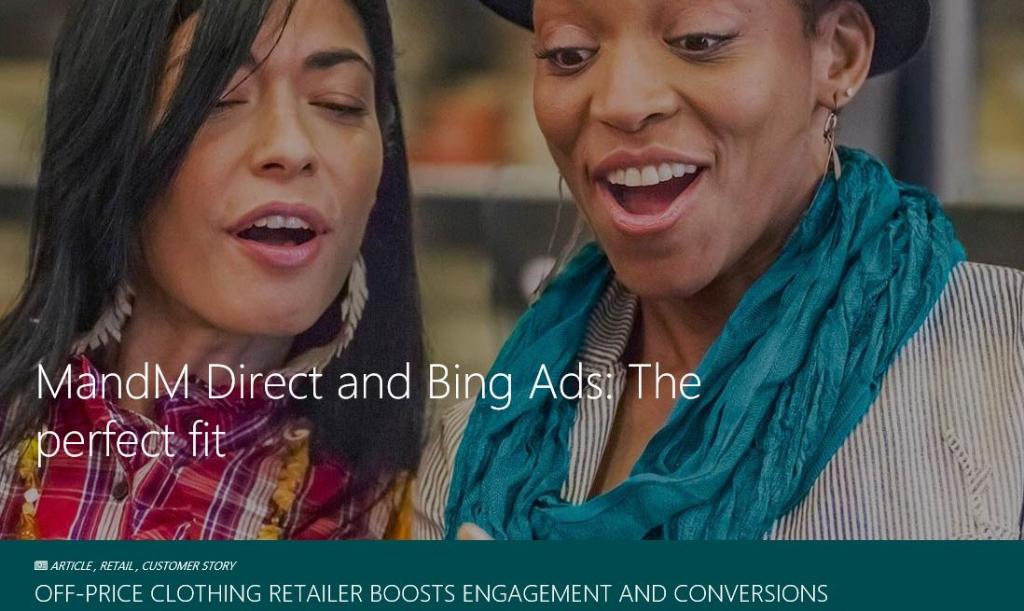 MSFTAdvertising's tweet image. See how @mandmdirect increased CTR from 4.5% to 12% on #BingAds by using extensions and #remarketing