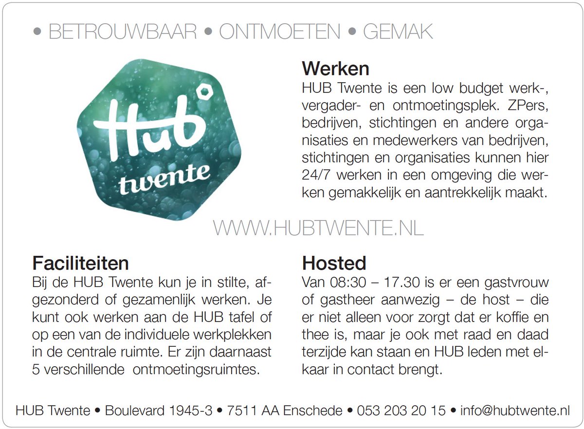 Trekt de economie aan? Nog een advertentie <a href="/HUBtwente/">HUBTwente</a> 
Flexwerkplek met vriendelijke host, waar het prettig en makkelijk werken is #Enschede