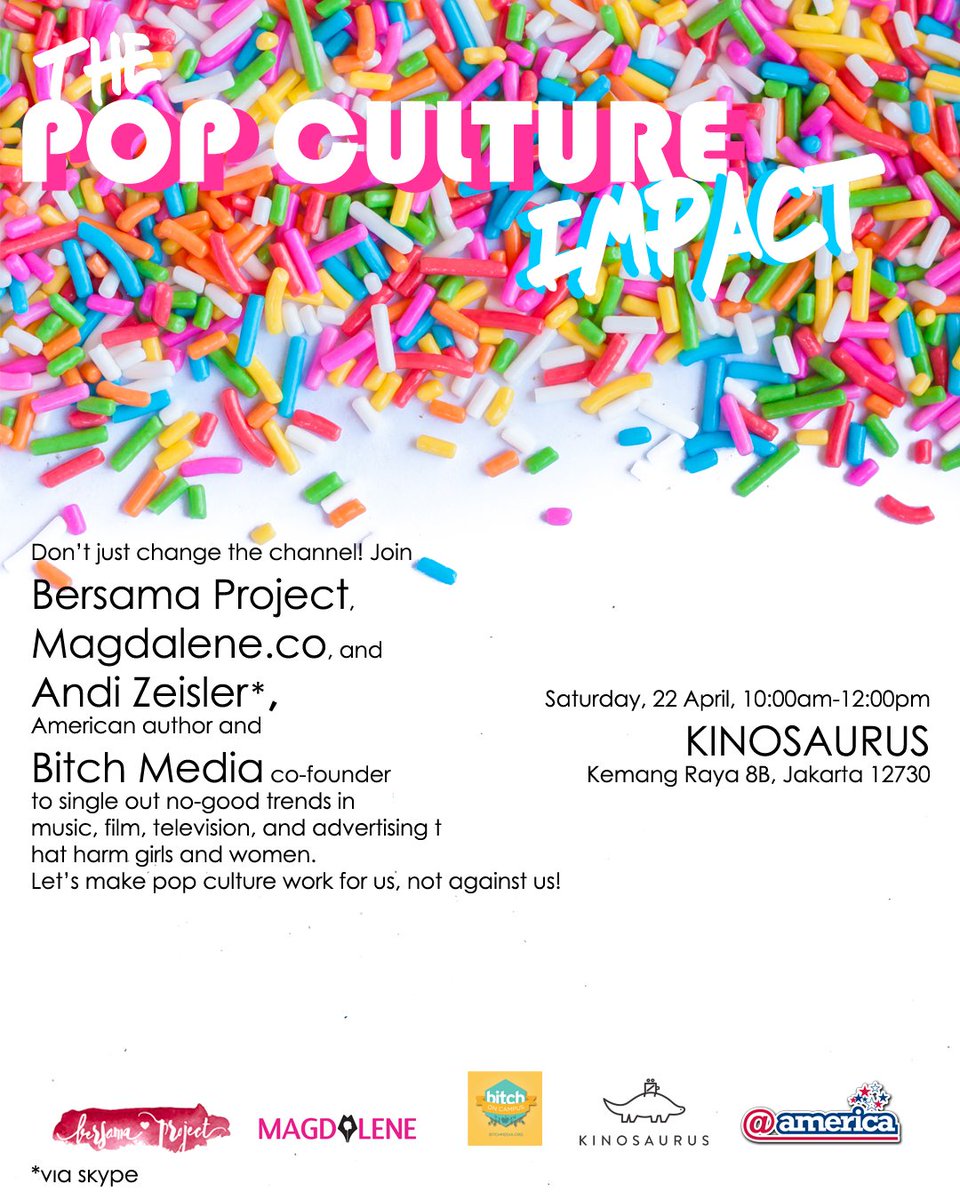 Mari membongkar objektifikasi, stereotip, &amp; eksploitasi perempuan dalam #kulturpop bersama @the_magdalene &amp; <a href="/BitchMedia/">Bitch Media</a> di <a href="/kinosaurusjkt/">kinosaurus</a>!