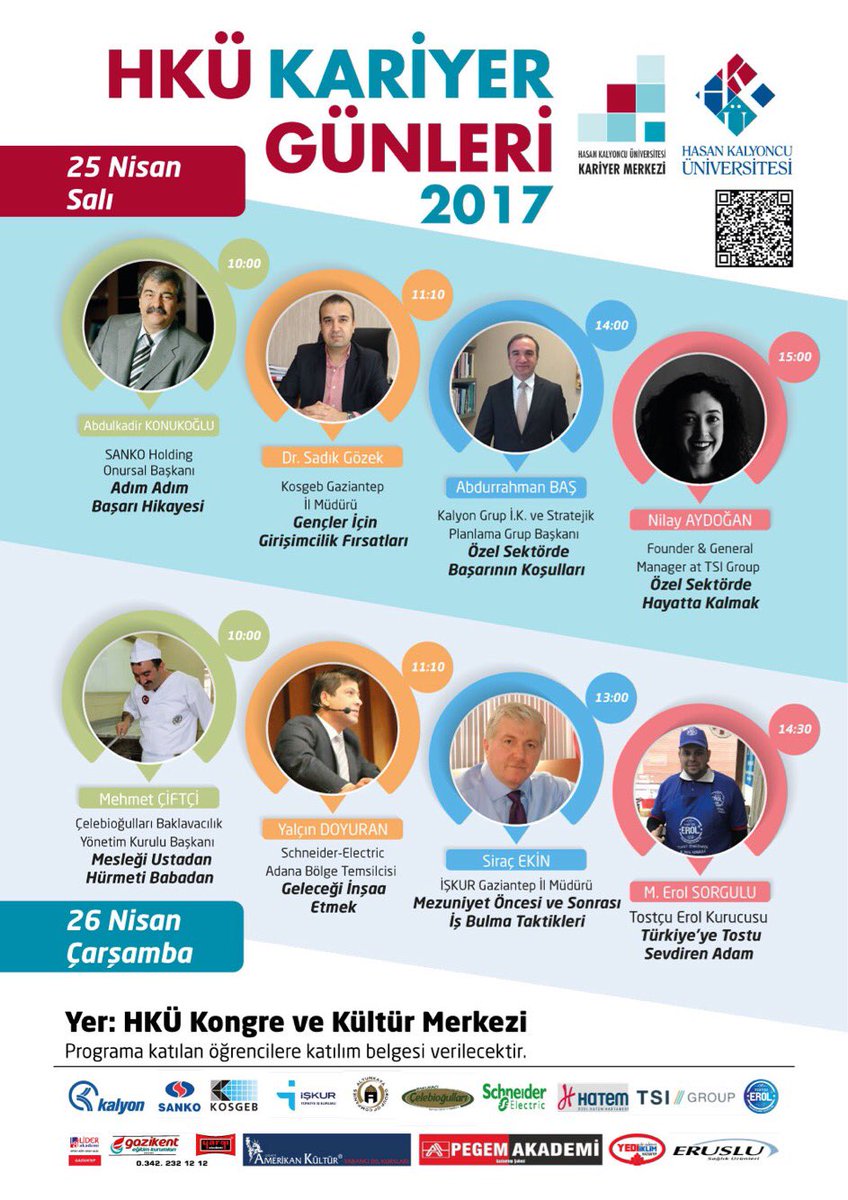 "HKÜ Kariyer Günleri" başlıyor. Birbirinden değerli sektörden isimlerle bir araya geliyoruz. 25-26 Nisan'da KKM'deyiz. #proaktifhku