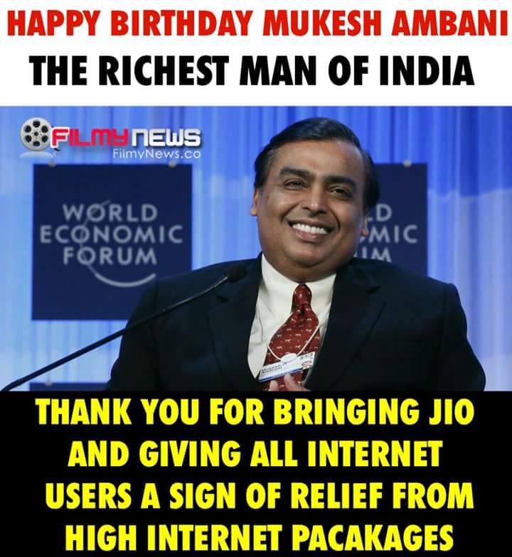 Happy Birthday Mr.Mukesh Ambani.  .. 