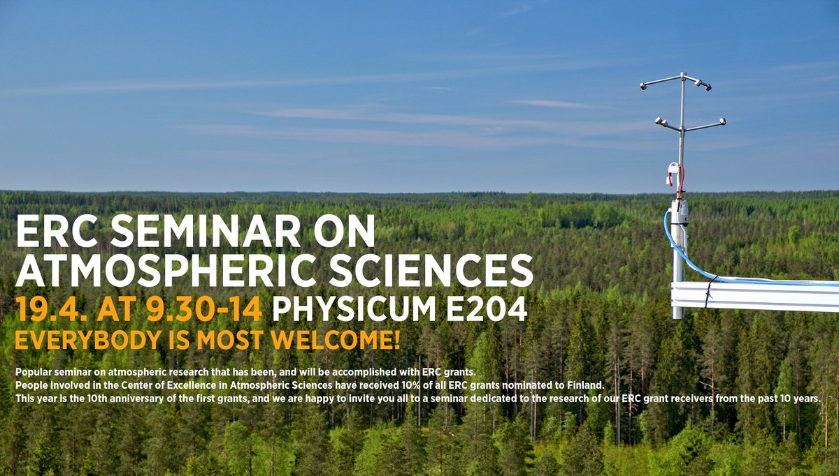 KumpulaScience's tweet photo. Seuraa ilmakehätutkijoiden seminaaria verkossa NYT! https://t.co/PCNYfaHAs0 Ohjelma: https://t.co/twxlJpckLT #kumpulascience #erc10years https://t.co/BMAR6QxAQc