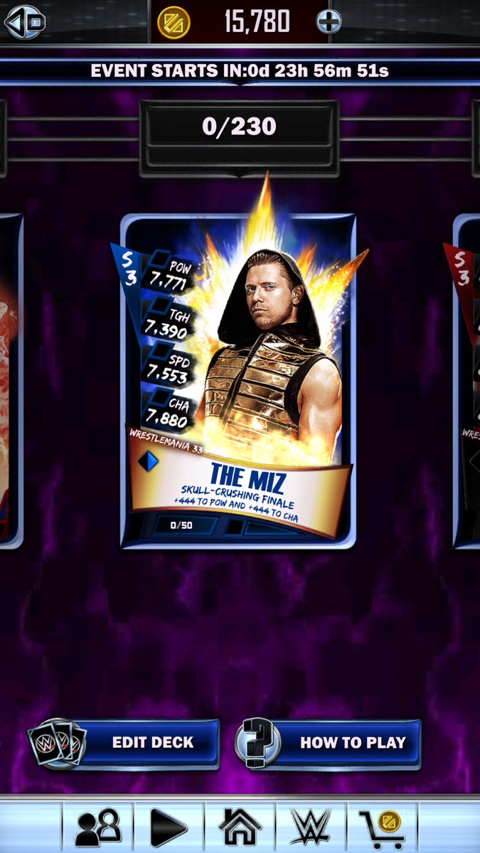 superzomgbbq's tweet photo. Looks like this isn't going to be an easy RTG. Reduced cards, increased points? #WWESuperCard https://t.co/3vjmTBZTE9