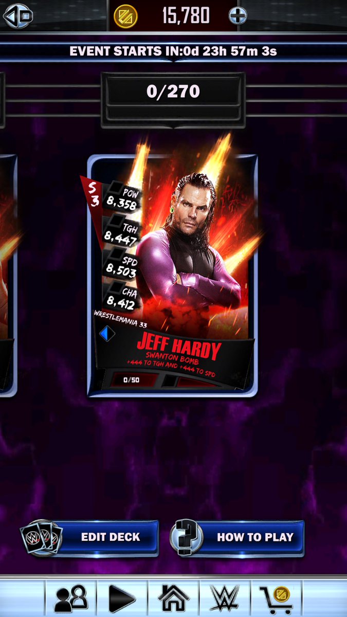 superzomgbbq's tweet photo. Looks like this isn't going to be an easy RTG. Reduced cards, increased points? #WWESuperCard https://t.co/3vjmTBZTE9