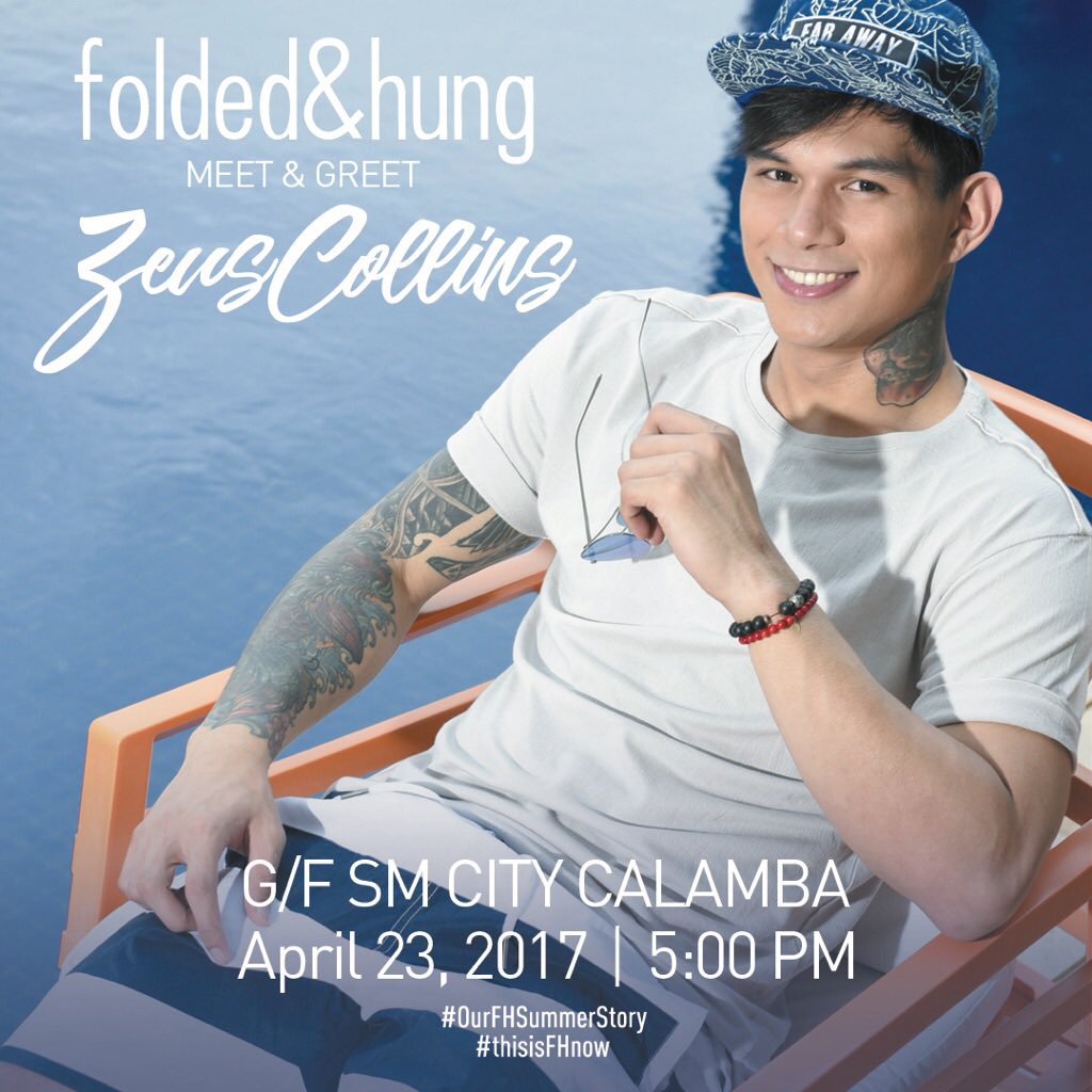 iamzeuscollins's tweet photo. Shop and meet me at the newly opened @foldedandhungph store in SM Calamba!  See you!
#OurFHSummerStory
#thisisFHNow
#iwearfoldedandhung https://t.co/DxWC3ohVi2