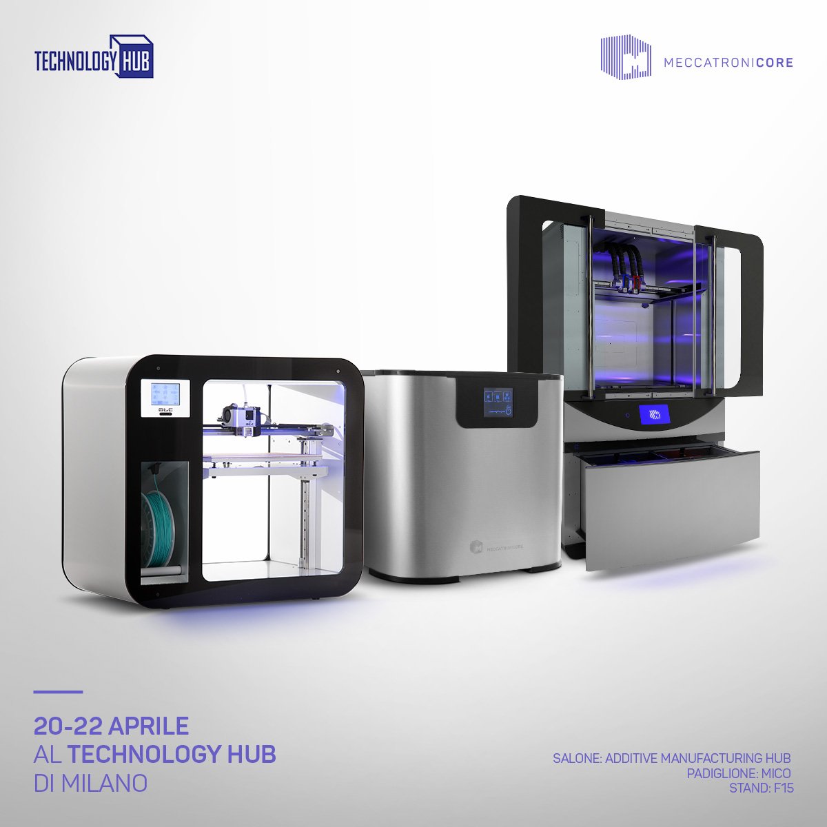 meccatronicore's tweet photo. Domani siamo a @TechnologyHubMi con Leonardo Revo, #BBCure, Studio 300 e Studio 200 (Additive Manifacturing Hub, padiglione MiCo, stand F15) https://t.co/ws2WwyXtUn